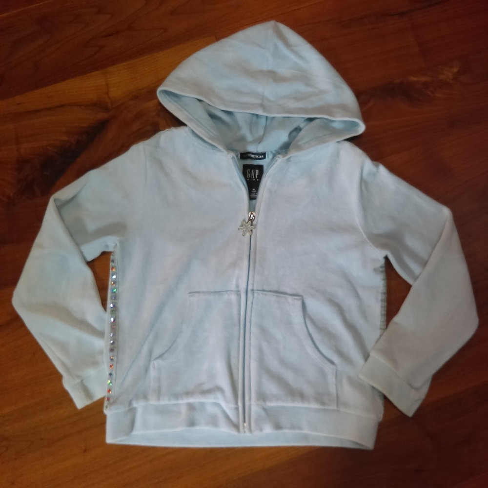 GAP stretch velour girls zip-up hoodie